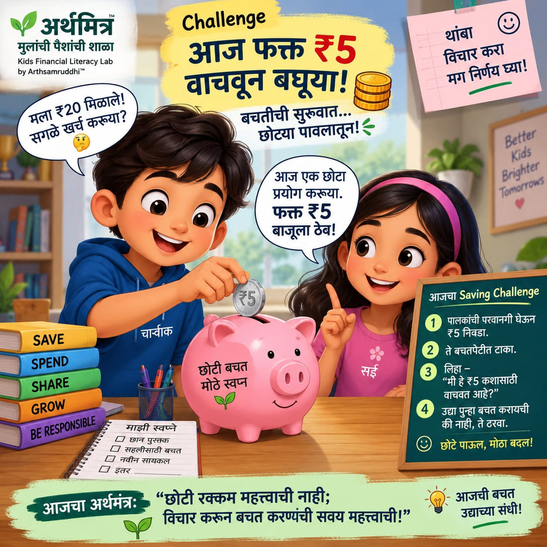 आज फक्त पाच रुपये वाचवून बघूया